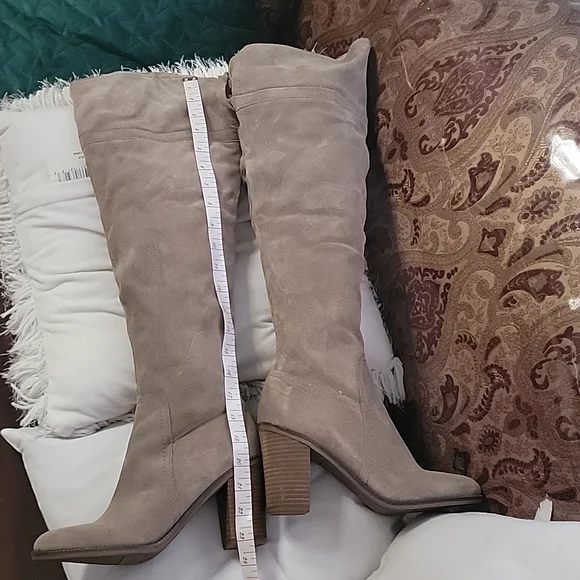 Franco Sarto long boots size 9 elegant excellent condition color tan - Picture 12 of 17